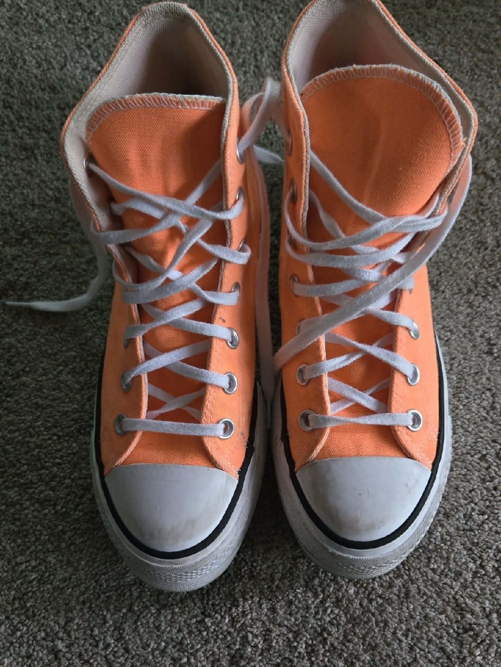 Orange Converse High-Top Chuck Taylor Platform Sneakers - Picture 3 of 5